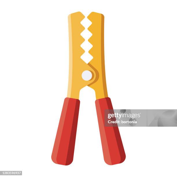 jumper cable icon on transparent background - jumper cable stock illustrations