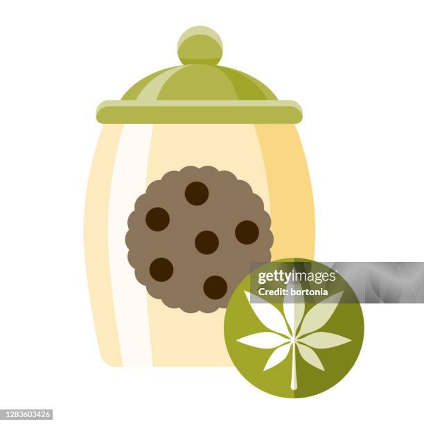 marijuana cookie icon on transparent background - sugar jar illustration stock illustrations