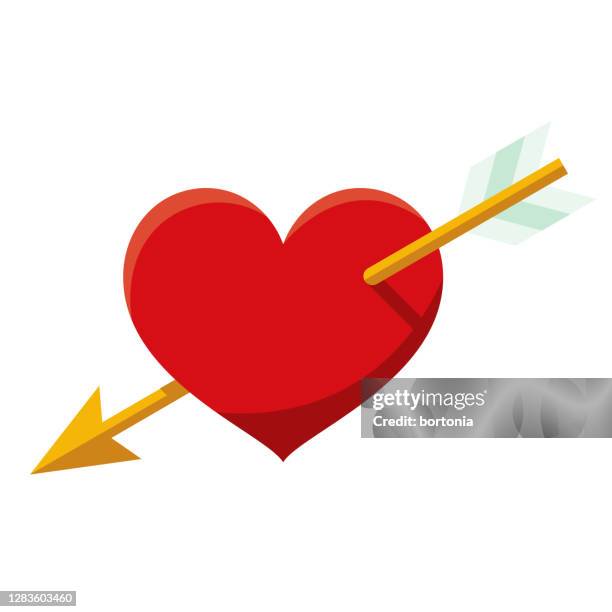 love icon on transparent background - heart arrow stock illustrations