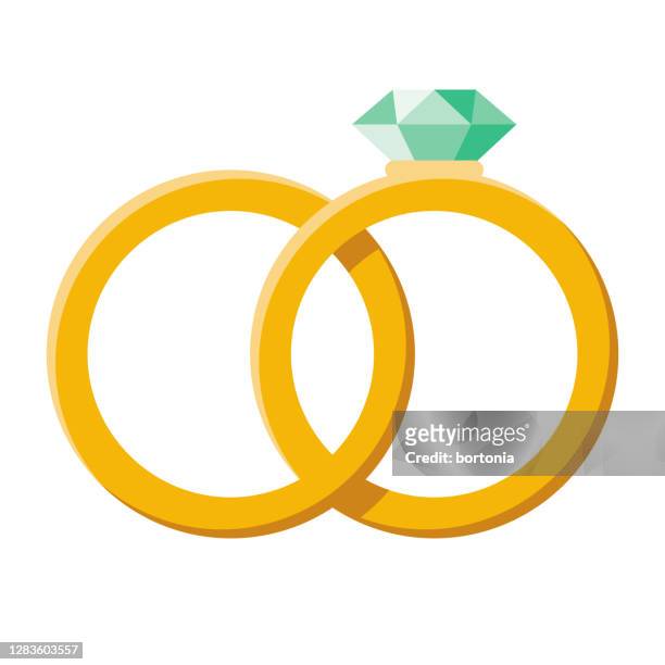 wedding rings icon on transparent background - married stock illustrations