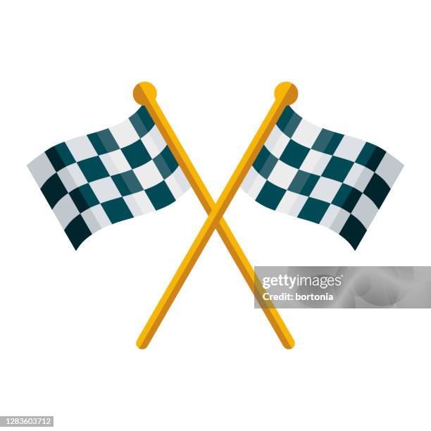 ilustrações de stock, clip art, desenhos animados e ícones de checkered flags icon on transparent background - box da equipa de corrida