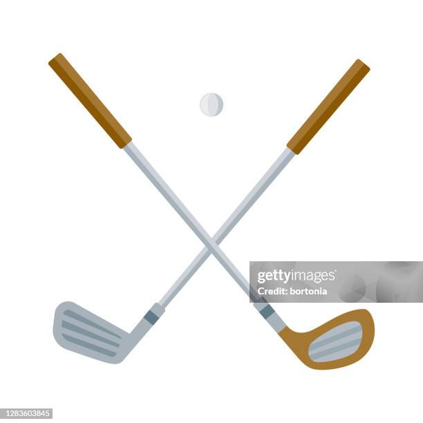 ilustraciones, imágenes clip art, dibujos animados e iconos de stock de icono de golf sobre fondo transparente - palo de golf