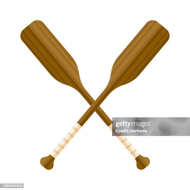 oars icon on transparent background - rowing stock illustrations
