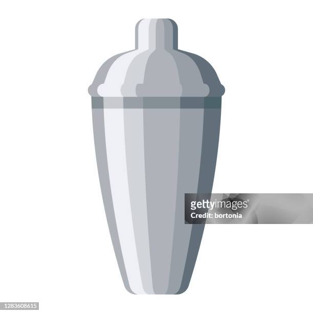 shaker icon on transparent background - cocktail shaker stock illustrations