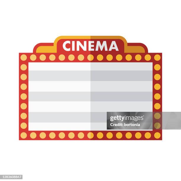 marquee icon on transparent background - theatre banner commercial sign stock illustrations