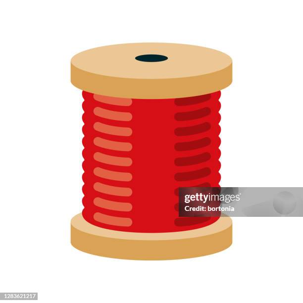 thread spool icon on transparent background - thread sewing item stock illustrations