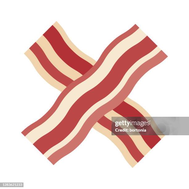 bacon icon on transparent background - bacon stock illustrations