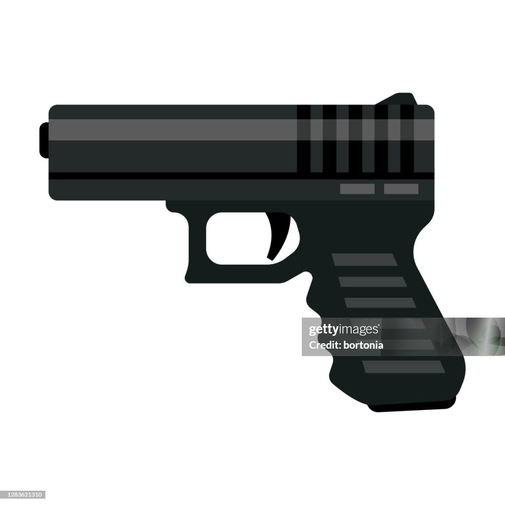Handgun Icon On Transparent Background High-Res Vector Graphic - Getty  Images