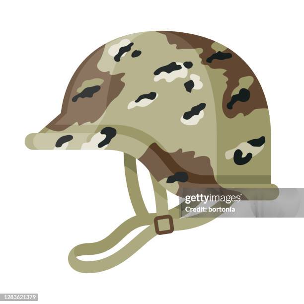 military helmet icon on transparent background - army helmet stock illustrations