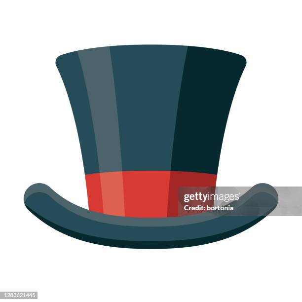 top hat icon on transparent background - top hat stock illustrations