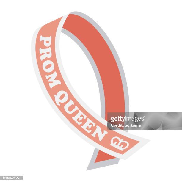 prom queen sash icon on transparent background - sash stock illustrations