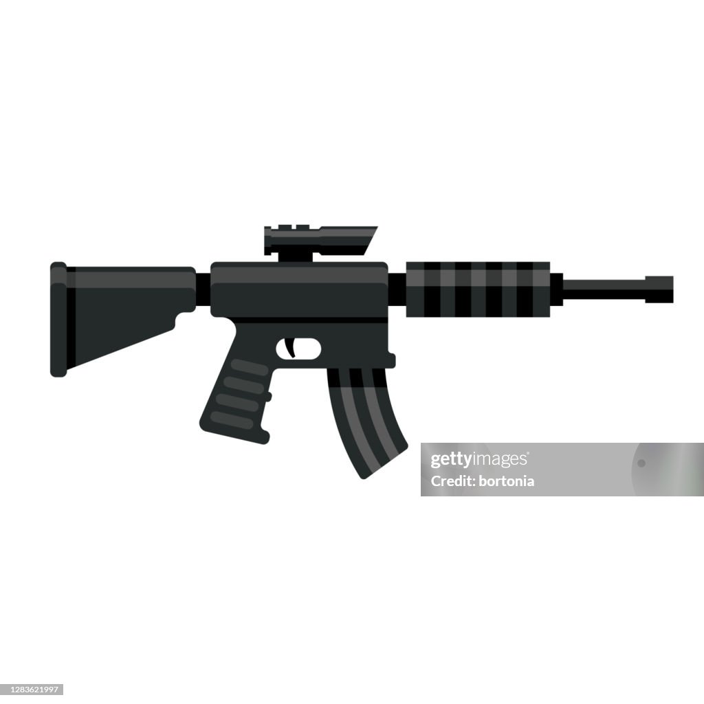 Icône de fusil sur le fond transparent