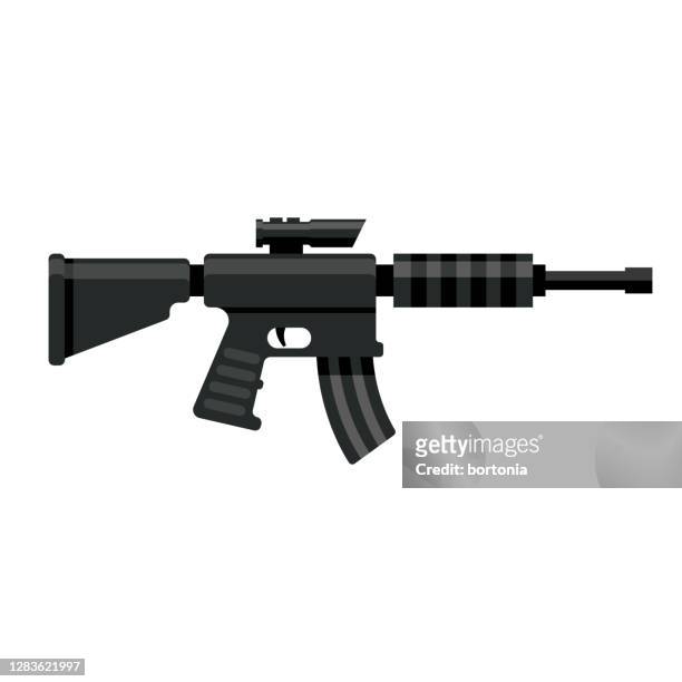rifle icon on transparent background - trigger warning stock illustrations