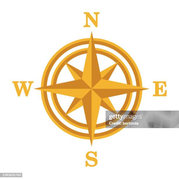 windrose icon on transparent background - compass rose stock illustrations