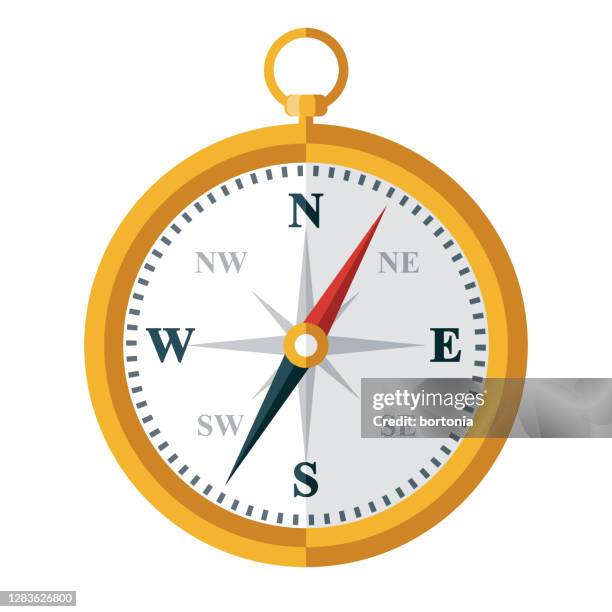 compass icon on transparent background - west direction stock illustrations