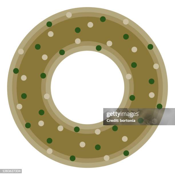 spinach bagel icon on transparent background - spinach stock illustrations