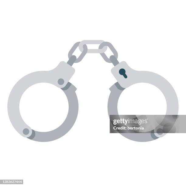 handcuffs icon on transparent background - cuff stock illustrations