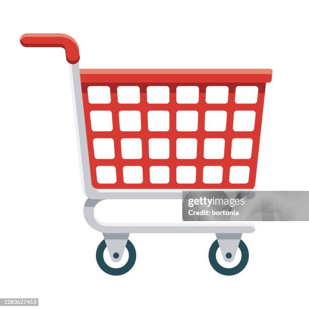 shopping addiction icon on transparent background - shopping trolley stock illustrations