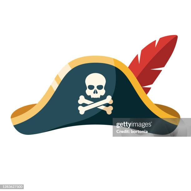 ilustraciones, imágenes clip art, dibujos animados e iconos de stock de icono de sombrero pirata sobre fondo transparente - accesorio de cabeza