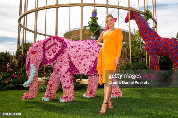 Ambassador Olivia Molly Rogers poses for a photograph during 2020 Lexus Melbourne Cup Day at Flemington Racecourse on November 03, 2020 in Melbourne,...