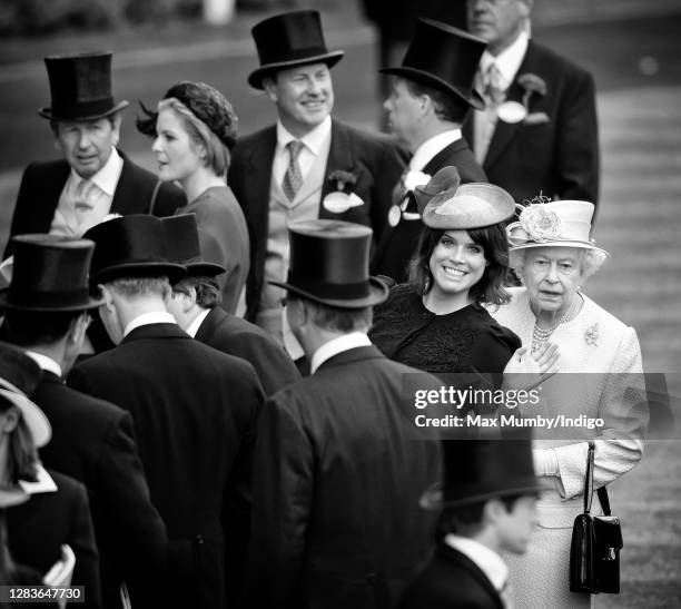 Princess Eugenie and Queen Elizabeth II attend Day 1 of Royal Ascot at Ascot Racecourse on June 18, 2013 in Ascot, England.