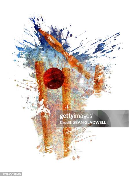 cricket ball hitting stumps - cricket wicket stock pictures, royalty-free photos & images