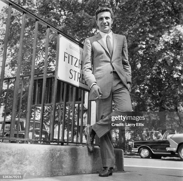 French singer Gilbert Bécaud on Fitzhardinge Street in London, UK, 7th September 1966.