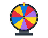 Wheel of fortune. Illustration for gambling, lottery, betting concept. Flat style.
