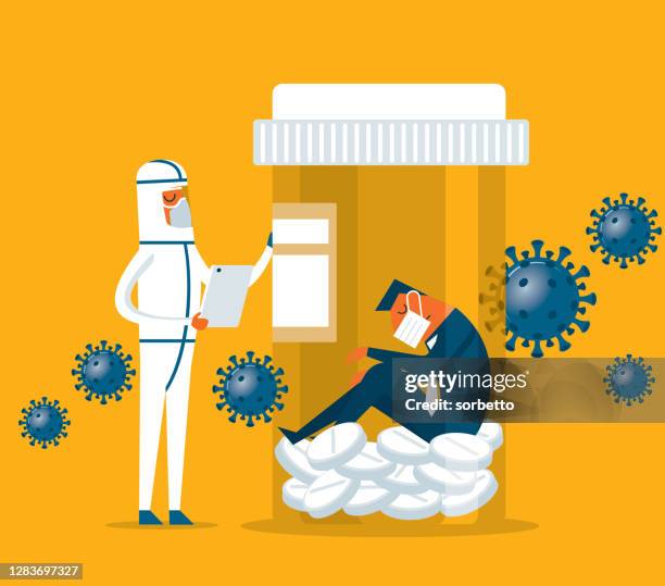 patient - businessman - hospital acquired infection stock illustrations