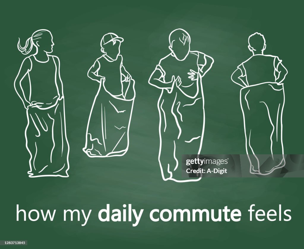Daily Commute Race Chalkboard