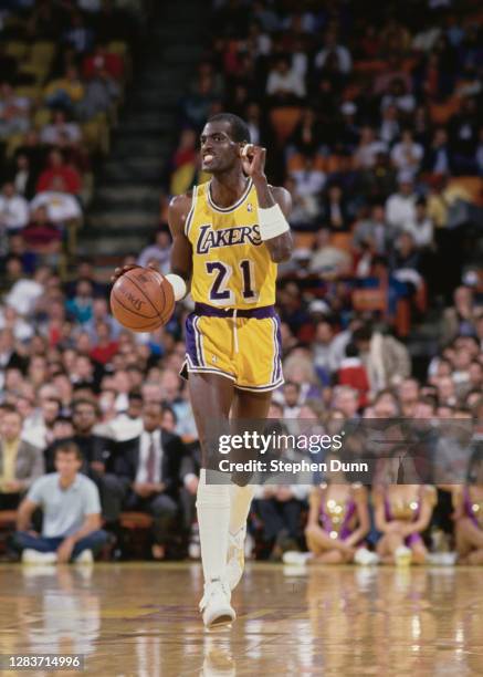 Michael Cooper, Shooting Guard for the Los Angeles Lakers during the NBA Pacific Division basketball game against the San Antonio Spurs on 11th...