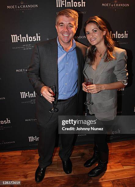 Jeffrey Straughn and Nicole Delma attend Savoring Life's Finest Experiences with McIntosh audio systems at the Savant Showroom on October 6, 2011 in...