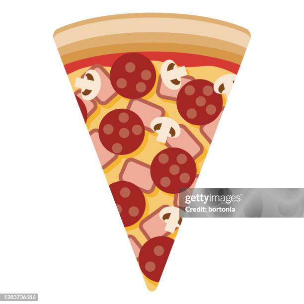 canadian pizza icon on transparent background - half ham stock illustrations