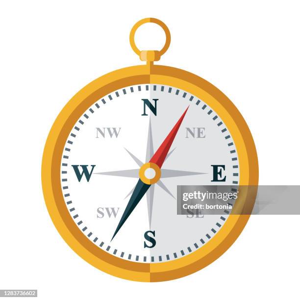 compass icon on transparent background - east stock illustrations