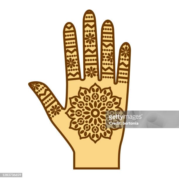 ilustrações de stock, clip art, desenhos animados e ícones de henna icon on transparent background - tatuagem de henna