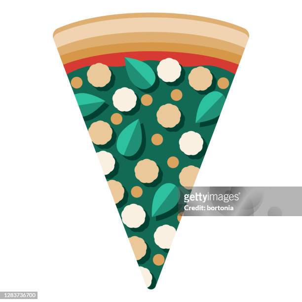 spinach feta pizza icon on transparent background - vegetarian pizza stock illustrations