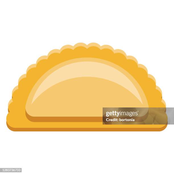 agnolotti pasta icon on transparent background - dumpling stock illustrations