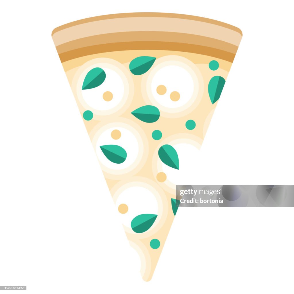 White Pizza Icon on Transparent Background