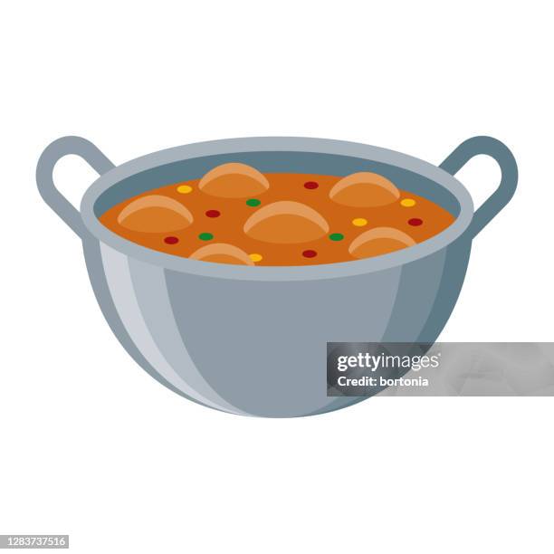 makhan murg (butter chicken) icon on transparent background - indian curry stock illustrations