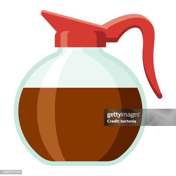 stockillustraties, clipart, cartoons en iconen met het pictogram van de pot van de koffie op transparante achtergrond - koffiepot