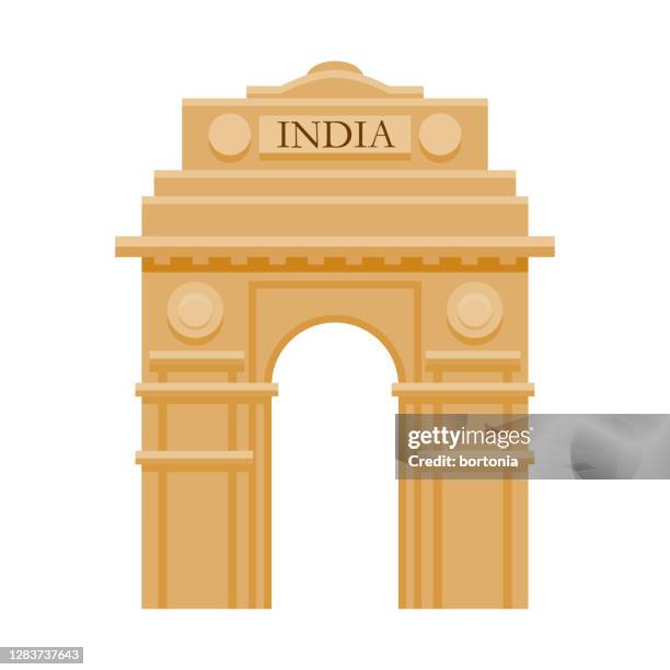 india gate icon on transparent background - india gate stock illustrations