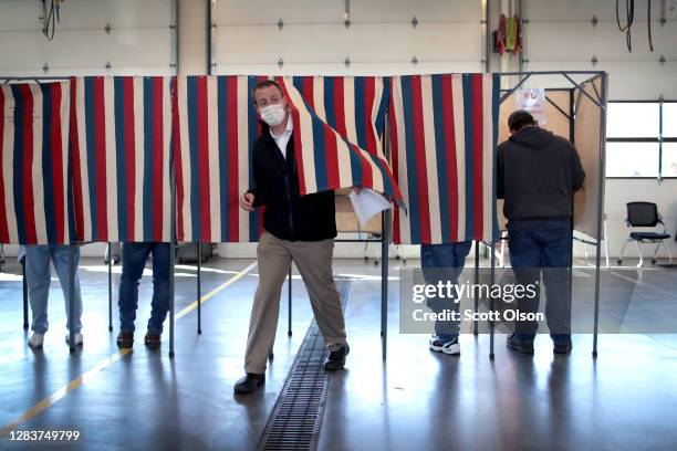 Residents vote at the Town of Beloit fire station on November 03, 2020 near Beloit, Wisconsin. After a record-breaking early voting turnout,...