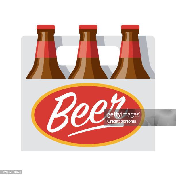 stockillustraties, clipart, cartoons en iconen met bierflessenpictogram op transparante achtergrond - six pack