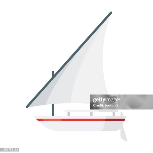 stockillustraties, clipart, cartoons en iconen met felucca-pictogram op transparante achtergrond - felucca