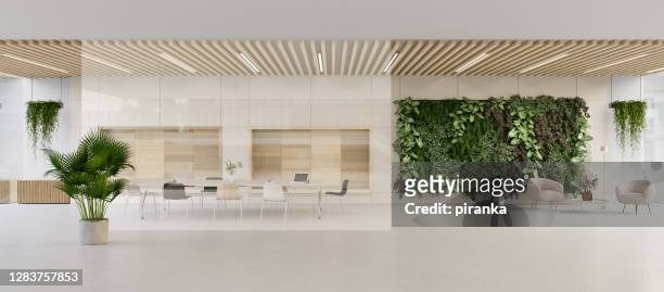 sustainable workplace - lobby stock pictures, royalty-free photos & images