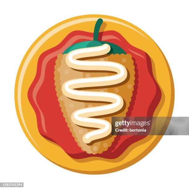 chile rellenos icon on transparent background - cheese stuffed peppers stock illustrations