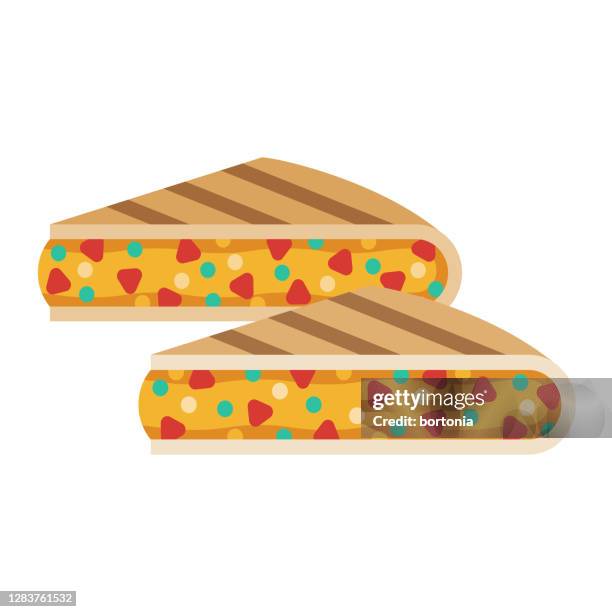 quesadillas icon on transparent background - grilled quesadilla stock illustrations
