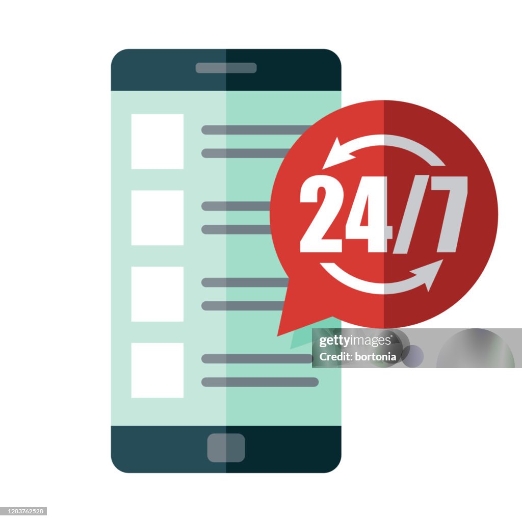 24 Stunden Support-Symbol auf transparentem Hintergrund