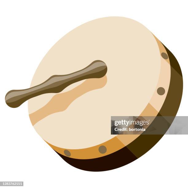 ilustrações de stock, clip art, desenhos animados e ícones de bodhrán icon on transparent background - música celta