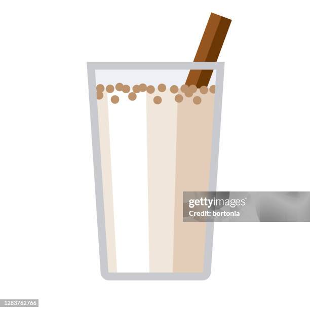 horchata icon on transparent background - vanilla stock illustrations